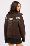 STICHED INTARSIA CARDIGAN - KOKOTETE