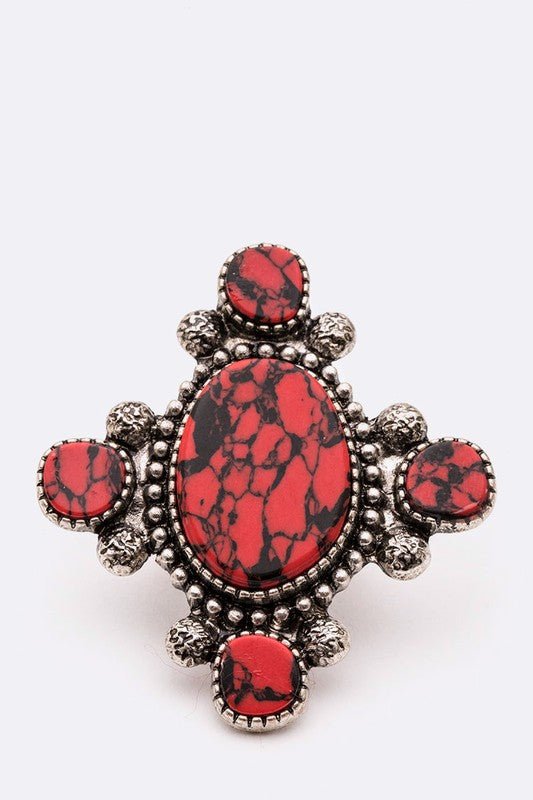 Stone Iconic Cross Stretch Ring - KOKOTETE