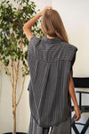 Stripe Button Down Shirt and Long Pants Set - KOKOTETE