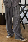 Stripe Button Down Shirt and Long Pants Set - KOKOTETE