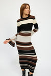 STRIPE MAXI BODYCON DRESS - KOKOTETE