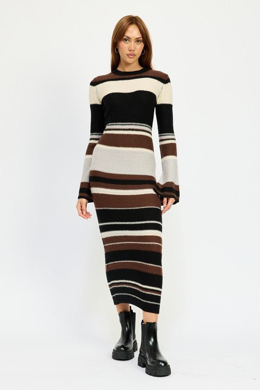 STRIPE MAXI BODYCON DRESS - KOKOTETE