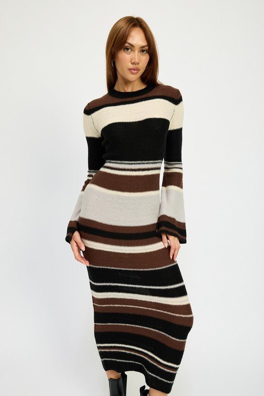 STRIPE MAXI BODYCON DRESS - KOKOTETE