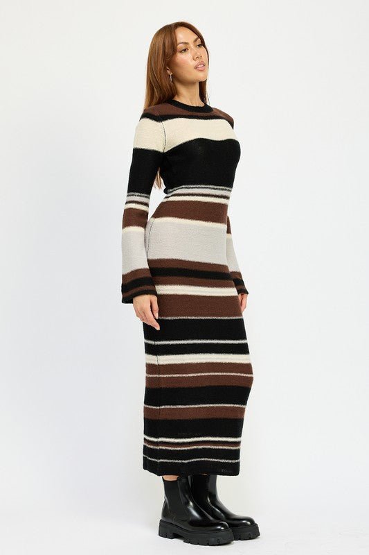 STRIPE MAXI BODYCON DRESS - KOKOTETE
