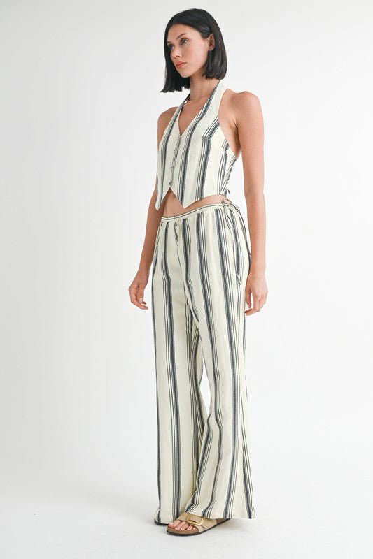 STRIPED STRAIGHT LEG PANTS - KOKOTETE