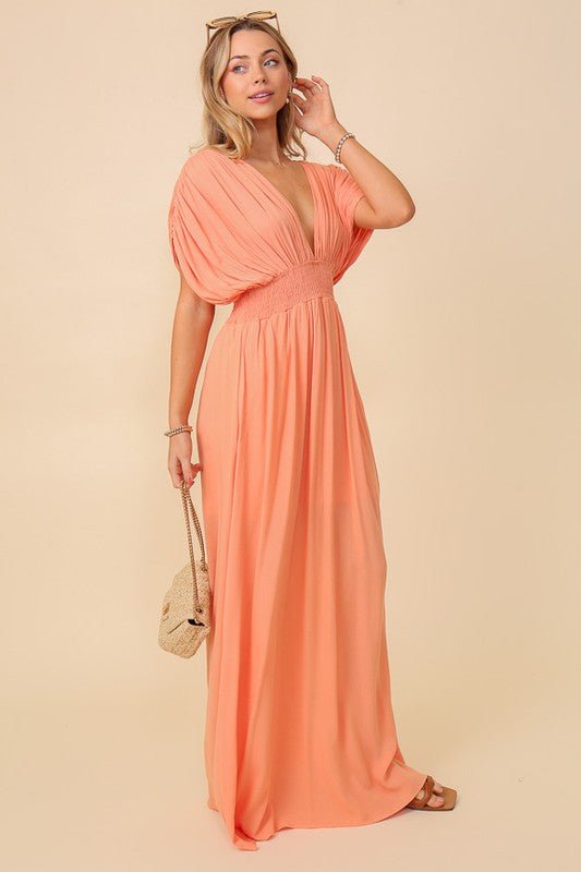 Summer Spring Vacation Maxi Sundress Lined - KOKOTETE