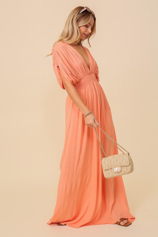 Summer Spring Vacation Maxi Sundress Lined - KOKOTETE