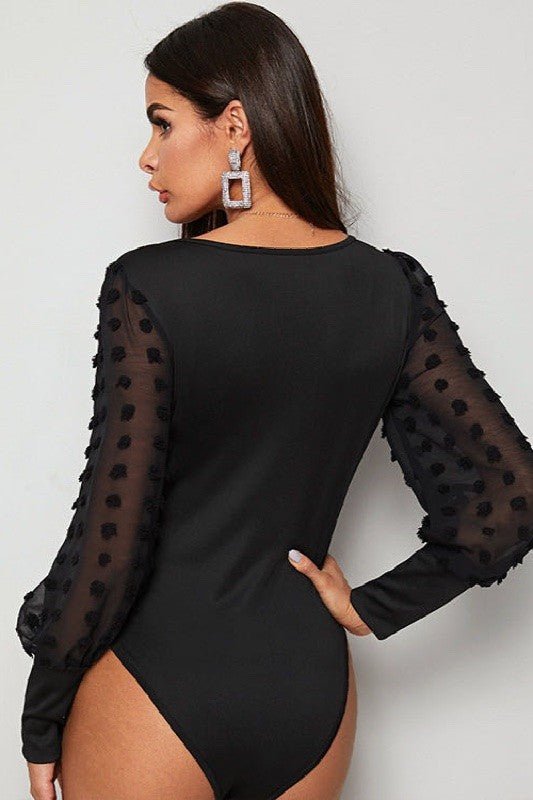 Swiss dot long sleeve bodysuit - KOKOTETE