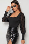 Swiss dot long sleeve bodysuit - KOKOTETE