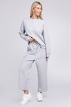 Textured Fabric Top and Pants Casual Set - KOKOTETE
