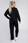Textured Fabric Top and Pants Casual Set - KOKOTETE