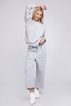 Textured Fabric Top and Pants Casual Set - KOKOTETE