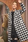 Textured Knit Tweed Double Button Coat Jacket - KOKOTETE