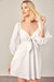 Tie Front Puff Sleeve Romper Dress - KOKOTETE
