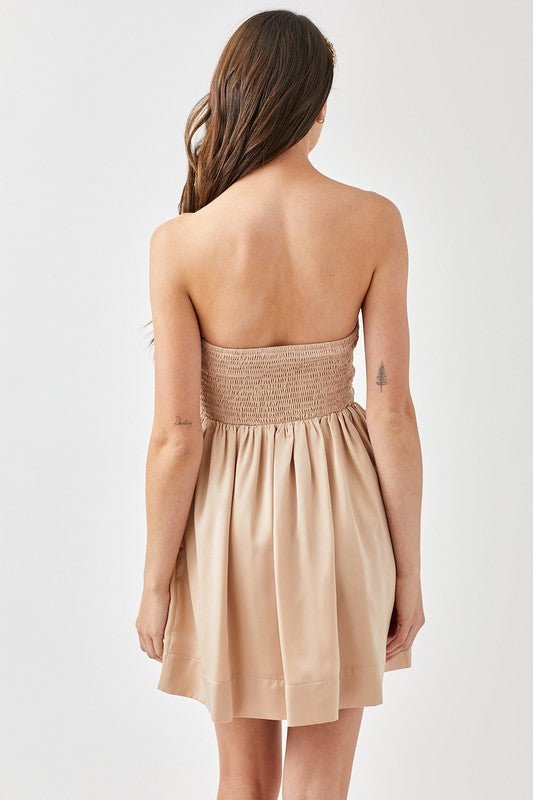 Tie Front Tube Romper Dress - KOKOTETE