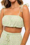 Tie Strap Ruched Crop Top - KOKOTETE