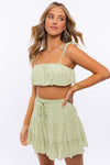 Tie Strap Ruched Crop Top - KOKOTETE