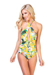 TROPICAL YELLOW ONE PIECE SWIMSUIT - KOKOTETE