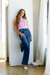 TUMMY CONTROL HIGH RISE RELAXED FLARE JEANS - KOKOTETE