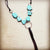 Turquoise Slab Necklace w Genuine Leather Tassel - KOKOTETE