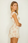 Twist Front Floral Mini Dress - KOKOTETE
