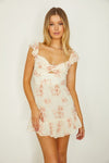Twist Front Floral Mini Dress - KOKOTETE