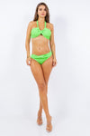 TWO PIECE EXOTIC RUCHED HALTER NECKLINE BIKINI - KOKOTETE