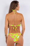 TWO PIECE FLORAL PRINTS PLEATED TOP BIKINI - KOKOTETE