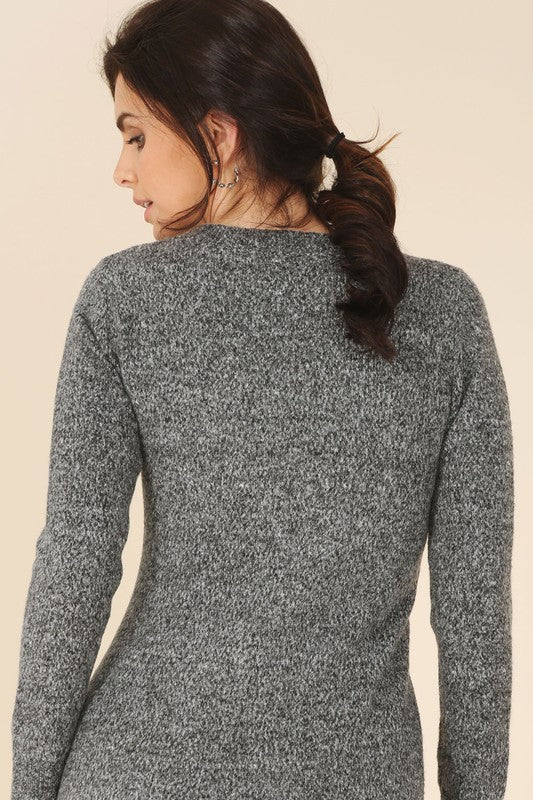 V - Neck Sweater Maxi Dress - KOKOTETE