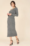 V - Neck Sweater Maxi Dress - KOKOTETE