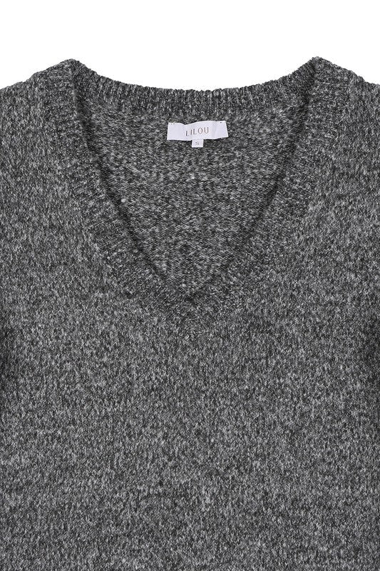 V - Neck Sweater Maxi Dress - KOKOTETE