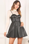 Vegan leather bustier mini dress - KOKOTETE