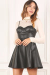 Vegan leather bustier mini dress - KOKOTETE
