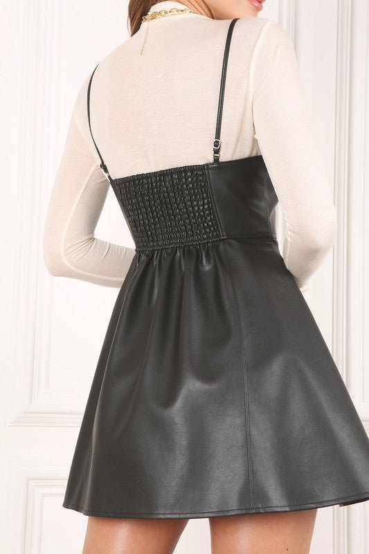 Vegan leather bustier mini dress - KOKOTETE