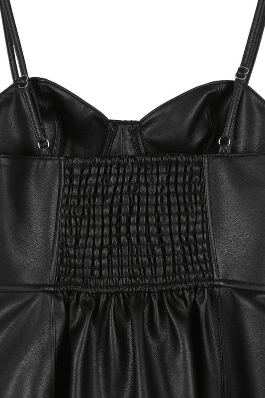 Vegan leather bustier mini dress - KOKOTETE