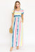 Water Color Short Sleeve Maxi Dress - KOKOTETE
