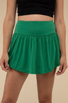 Wide Band Tennis Skirt with Zippered Back Pocket - KOKOTETE