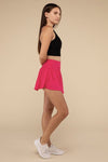 Wide Band Tennis Skirt with Zippered Back Pocket - KOKOTETE