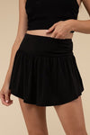 Wide Band Tennis Skirt with Zippered Back Pocket - KOKOTETE
