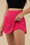 Wide Band Tennis Skirt with Zippered Back Pocket - KOKOTETE