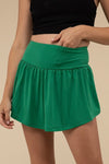 Wide Band Tennis Skirt with Zippered Back Pocket - KOKOTETE