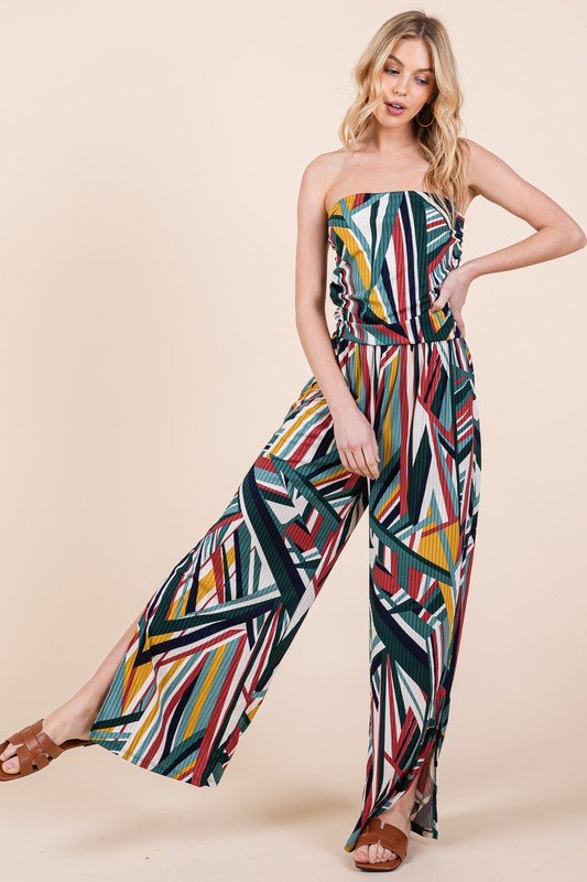 Wide Leg Jumpsuit with Pockets - KOKOTETE