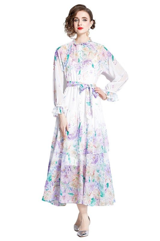 WOMEN FASHION CHIFFON MAXI DRESS - KOKOTETE