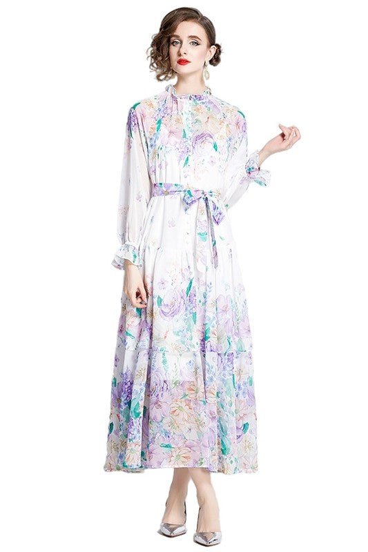 WOMEN FASHION CHIFFON MAXI DRESS - KOKOTETE