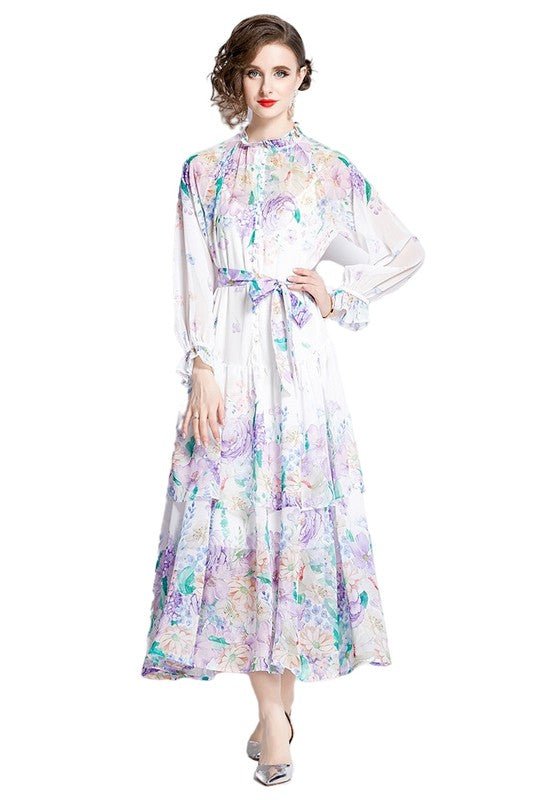 WOMEN FASHION CHIFFON MAXI DRESS - KOKOTETE