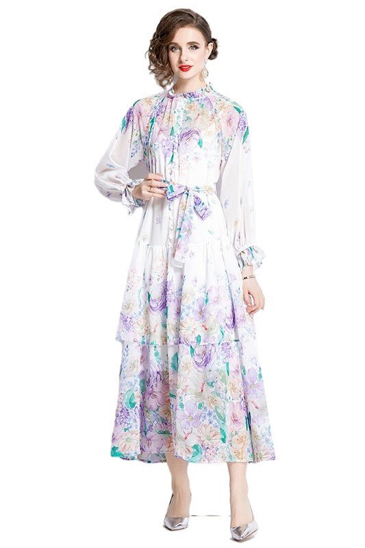 WOMEN FASHION CHIFFON MAXI DRESS - KOKOTETE