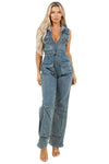 WOMEN FASHION DENIM CARGO STYLE JUMPSUIT - KOKOTETE