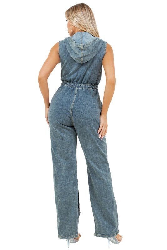 WOMEN FASHION DENIM CARGO STYLE JUMPSUIT - KOKOTETE