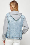 Women's Denim Jacket with Fleece Hoodies - KOKOTETE