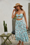 Women's Floral 2 Pcs Long Skirt Set - KOKOTETE